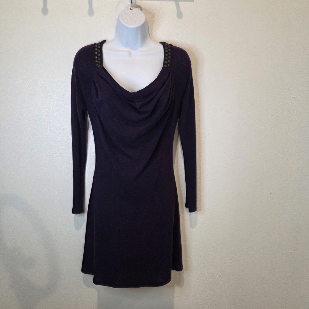 Chic Purple Long Sleeve Dress- Size S